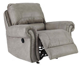 Back Rocker Recliner with Nailhead Trim, Gray