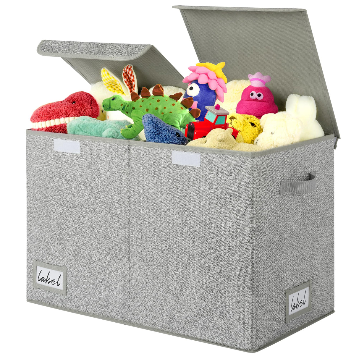 Toy Chest with Lids, Foldable Toy Storage Organizer with Handles, Stuffed Animal Storage