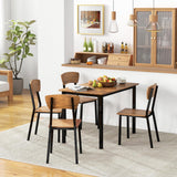 5 Piece Industrial Dining Table Set for 4, Rectangular Kitchen Table and Chairs, Dining Room