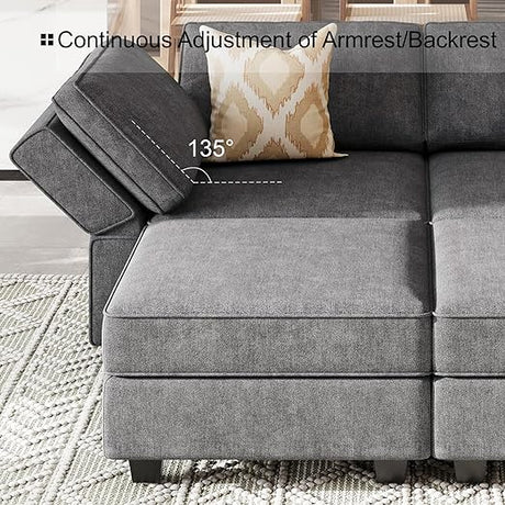 Oversized Modular Sectional Sofa U Shaped Couch Set with Storage Seat Convertible