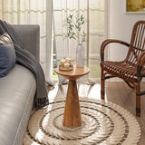 Farmhouse Pedestal Small End Table Round Martini Table Wood Plant Stand Rustic