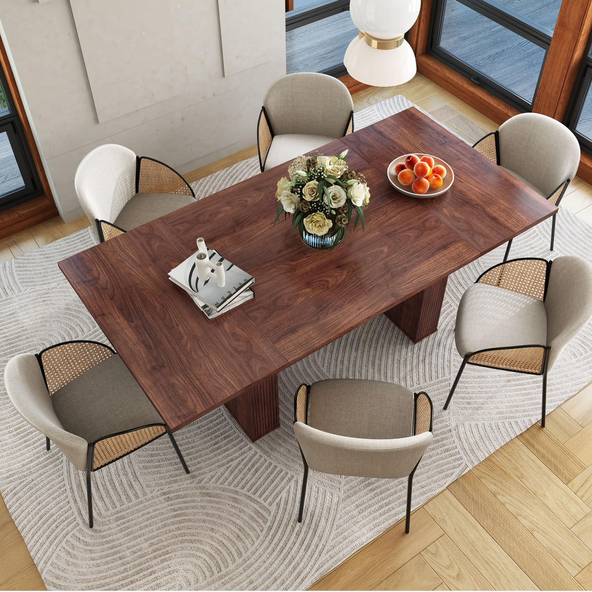 78 Inch Dining Table for 6 8 10, Modern Farmhouse Rectangular Kitchen Table, Long Dining