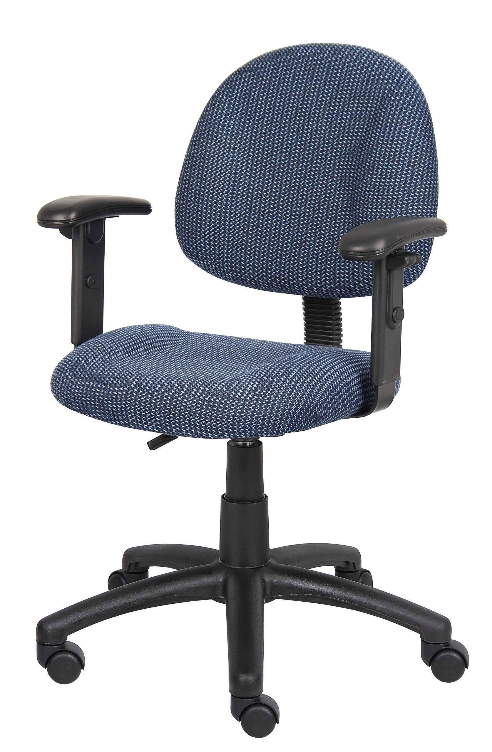 Perfect Posture Deluxe Fabric Task Chair with Adjustable Arms - Blue