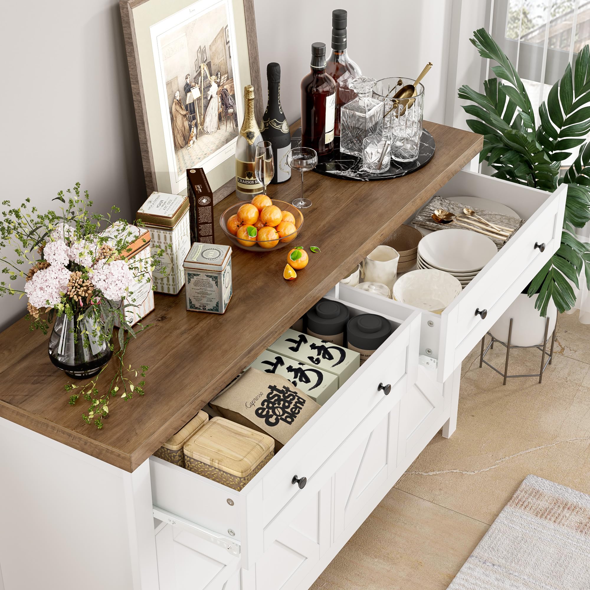 55" Buffet Sideboard Cabinet with Storage
