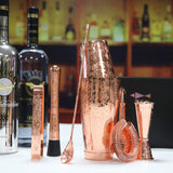 Bartender Kit Cocktail Shaker Set-6 Pieces Stainless Steel Copper Plated Etching