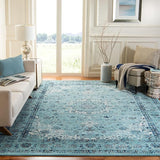 Evoke Collection Area Rug - 9' x 12', Ivory & Grey, Shabby Chic Oriental Medallion Design
