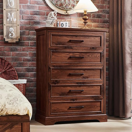 Farmhouse 8 Drawers Dresser Chests for Bedroom,52" Wide Wood Rustic Chest of Drawers with Metal Handle