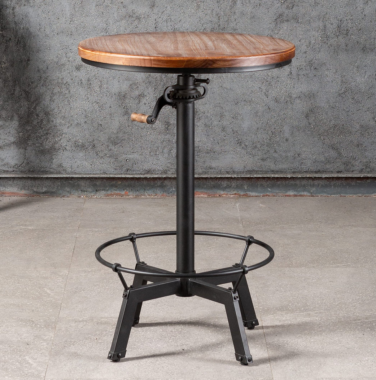 33.5-39.4 Inch Tall Industrial Bar Table-Adjustable Bar Height Bistro Whiskey Pub Table