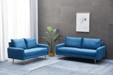 Velvet Sofa Modern Couch Tufted Loveseat with Metal Legs for Living Room