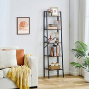Industrial Ladder Bookshelf, Multifunctional Ladder Shelf