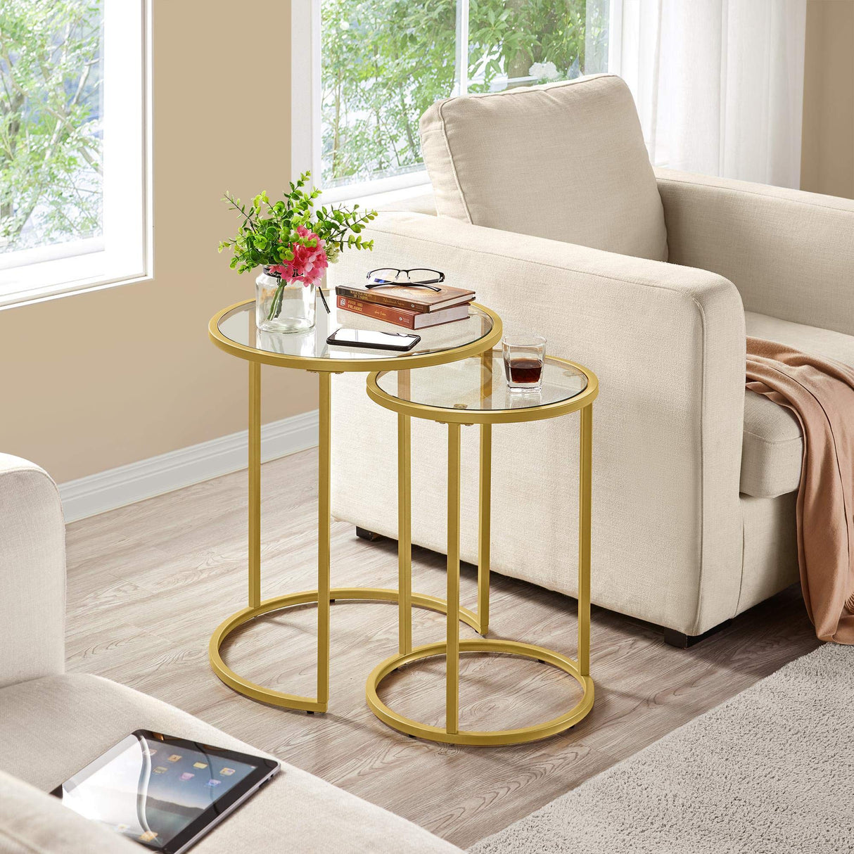 Nesting End Tables, Modern Decor Side Table Accent Table Set of 2