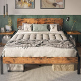 Queen Bed Frame with Headboard, Strong Steel Slat Support, Tool-Free Assembly,