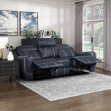 Double Recliner Sofa, Faux Leather Reclining Sofa With Center Drop-Down Cup Holders,