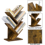 4-Tier Tree Bookshelf – Space-Saving Wooden Bookcase for Modern Storage