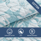 - King Quilt Set, Reversible Cotton Bedding with Matching Shams