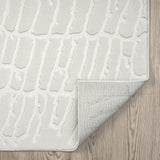 Cream Pebble Pattern Area Rug 8x10 - Durable Easy-Clean Living Room Bedroom Rug