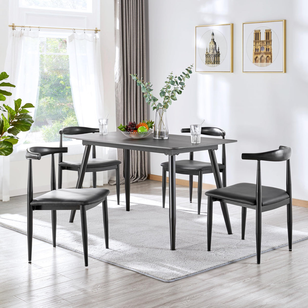 Dining Chairs, Mid Century Dining Chairs Armless with Backrest Modern Kitchen Chairs