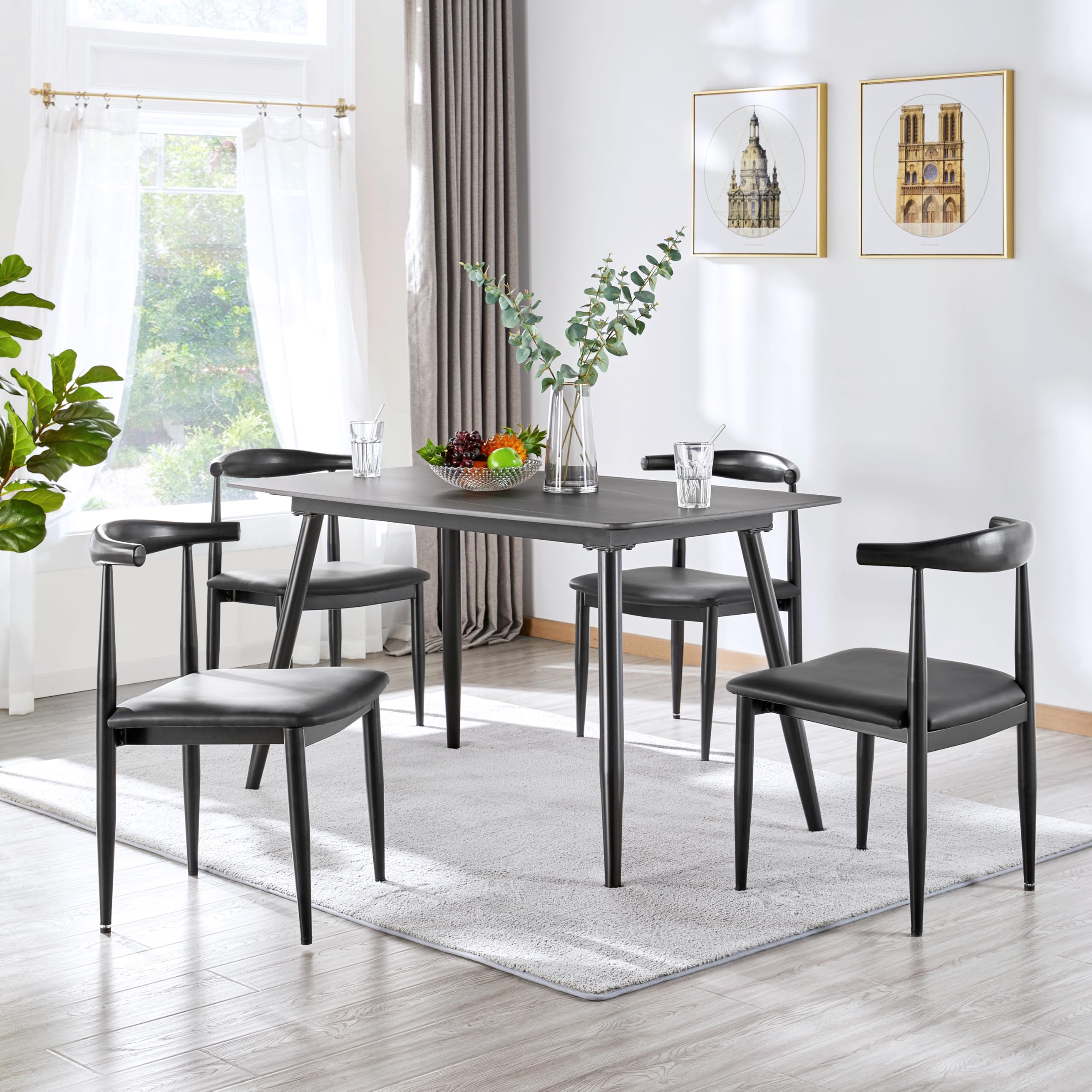 Dining Chairs, Mid Century Dining Chairs Armless with Backrest Modern Kitchen Chairs
