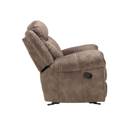 Tufted Glider Recliner in 2-Tone Chocolate