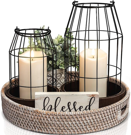 Rustic Farmhouse Lantern Decor - Stylish Decorative Lanterns for Your Living Room