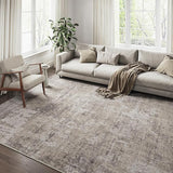 Modern Abstract Taupe Rug 5x7 Machine Washable Living Room Area Rug Kitchen Brown