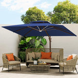 10 X 13 FT Cantilever Outdoor Patio Umbrella with Led Lights Large Heavy Duty 360
