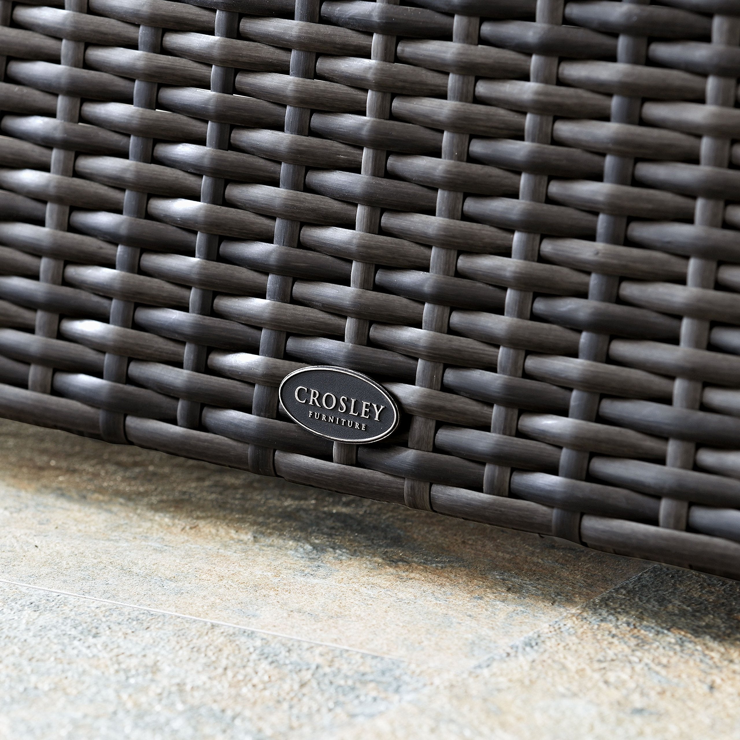 Furniture Beaufort Beaufort Outdoor Chair, Wicker Patio Chairs for Porch, Deck, Balcony, Backyard, Brown with Mist Cushions