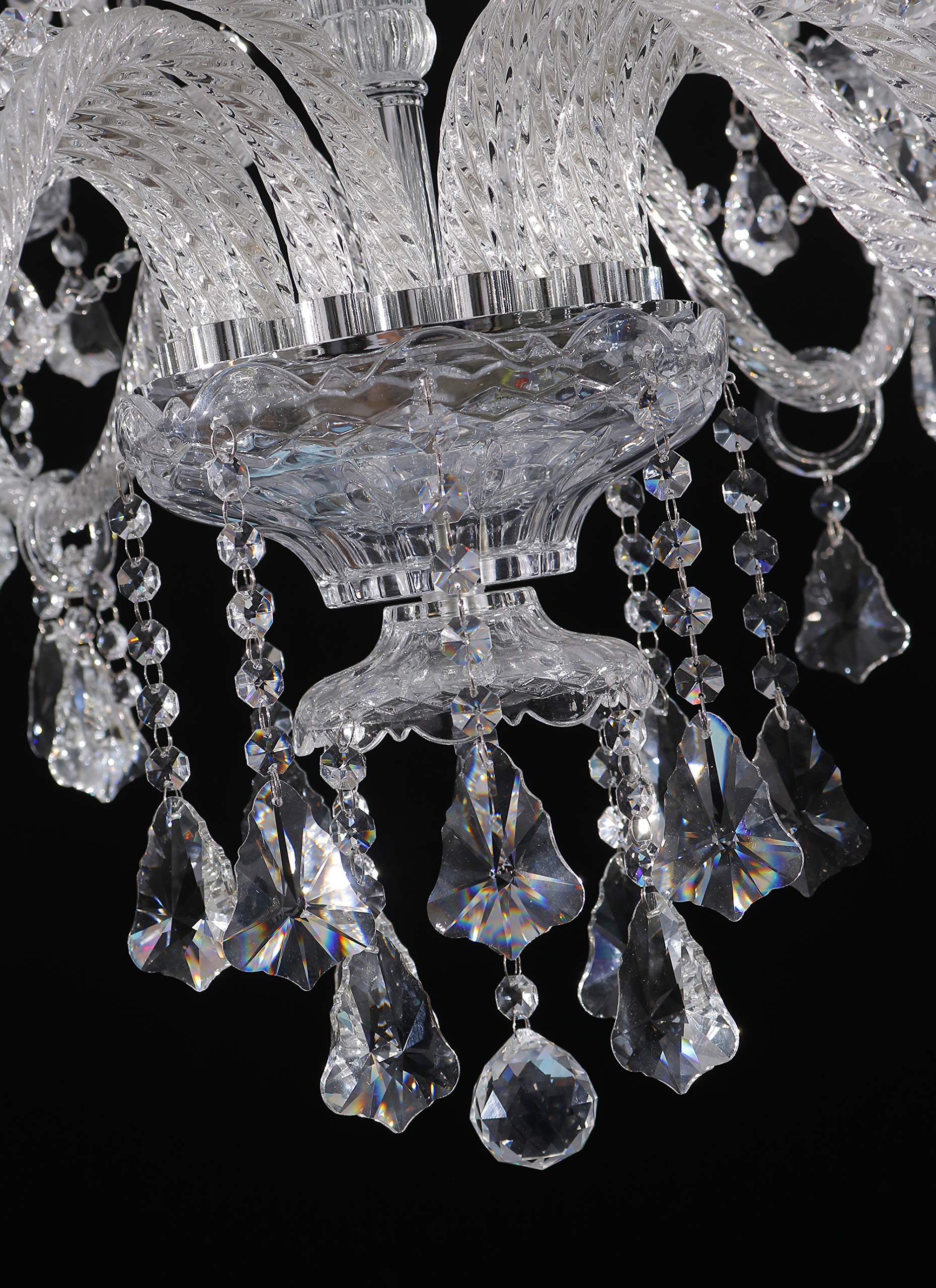 Clear 15 Lights K9 Crystal Chandelier Modern Luxurious Light Candle Pendant Lamp