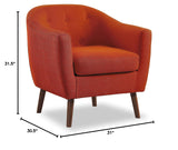 Fabric Barrel Chair, Orange