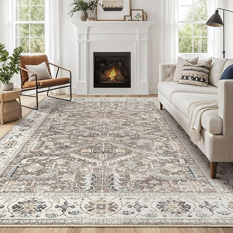 Area Rug for Living Room - Washable Soft Traditional Tribal Rug for Bedroom Dining Room