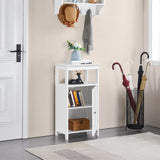 Single Door Floor Cabinet, Bathroom Free Standing Storage Organizer with Adjustable Shelf