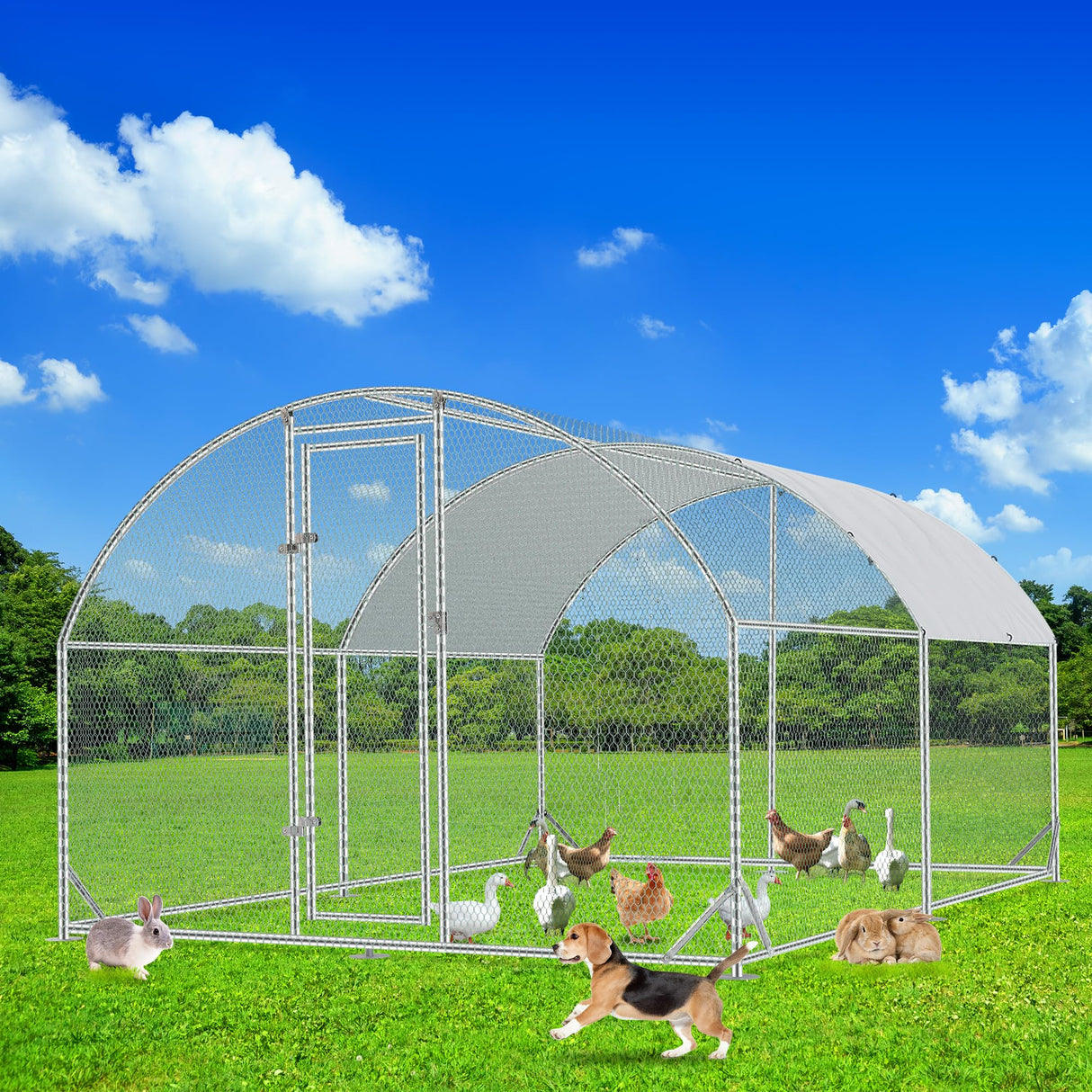 Wooden Large Chicken Coop, Multi-Level Hen House, Poultry Cage