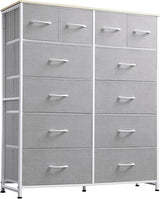 Tall Dresser for Bedroom with 12 Drawers, Dressers & Chests of Drawers, Fabric Dresser