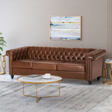 Christopher Knight Home Parkhurst Sofas, Cognac + Dark Brown