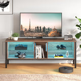 TV Stands for Living Room,ModernTV Console with Glass Shelves & LED Lights