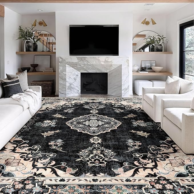 5'x7' Area Rugs Green Machine Washable Rugs Living Room Rugs Boho Area Rug