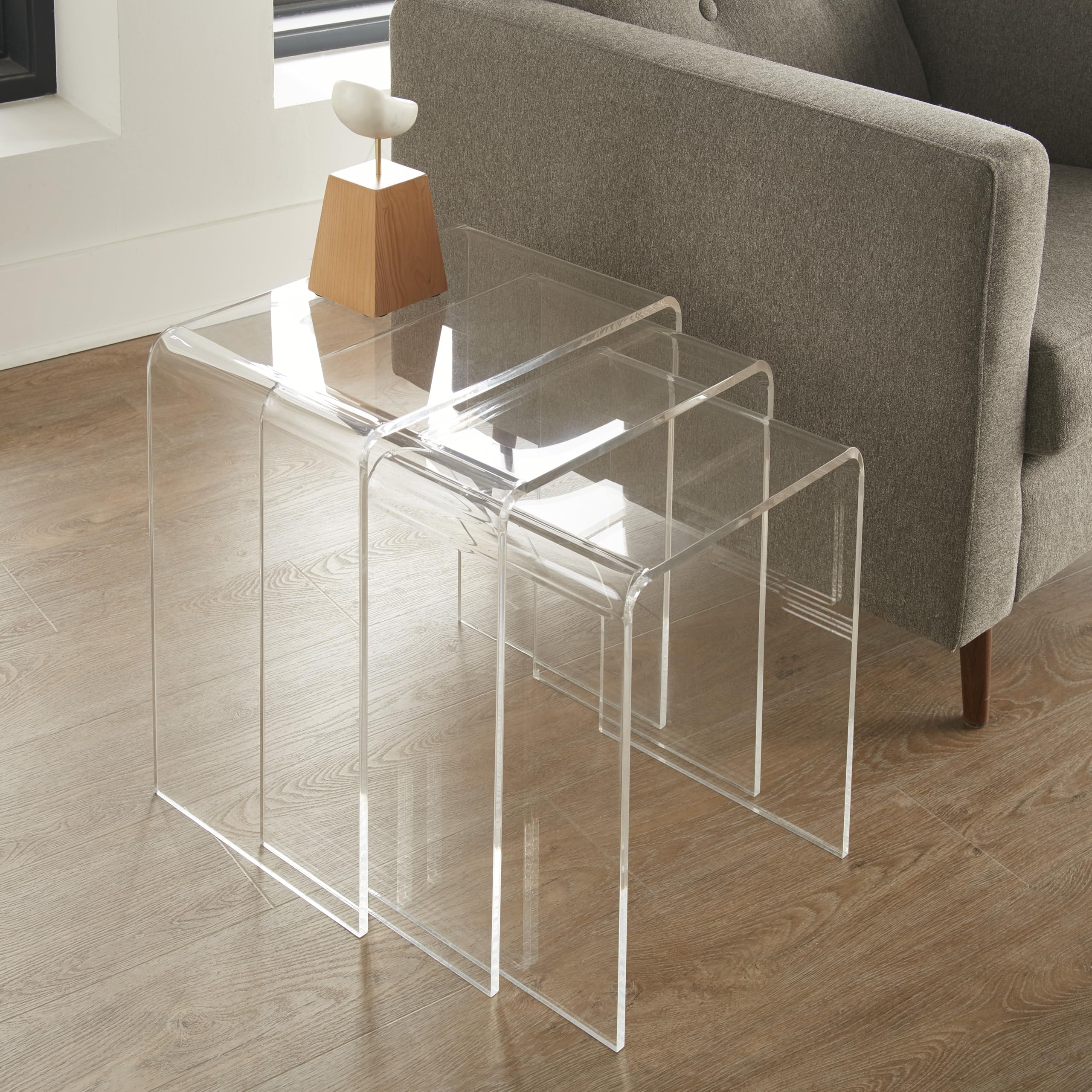 Nesting Tables Set of 3 | Compact Storage Great for Small Spaces | Side Table