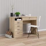 Oak Structure Walden Desk with 5 Drawers