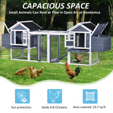 123.6" Chicken Coop Hen House Poultry Cage for 6 Chickens Wooden Rabbit Hutch