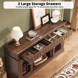 Mid-Century Modern TV Stand with Charging Station - 65 Inch Entertainment Center