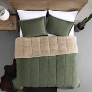 Queen Comforter Set - Soft Microsuede with Sherpa Reverse