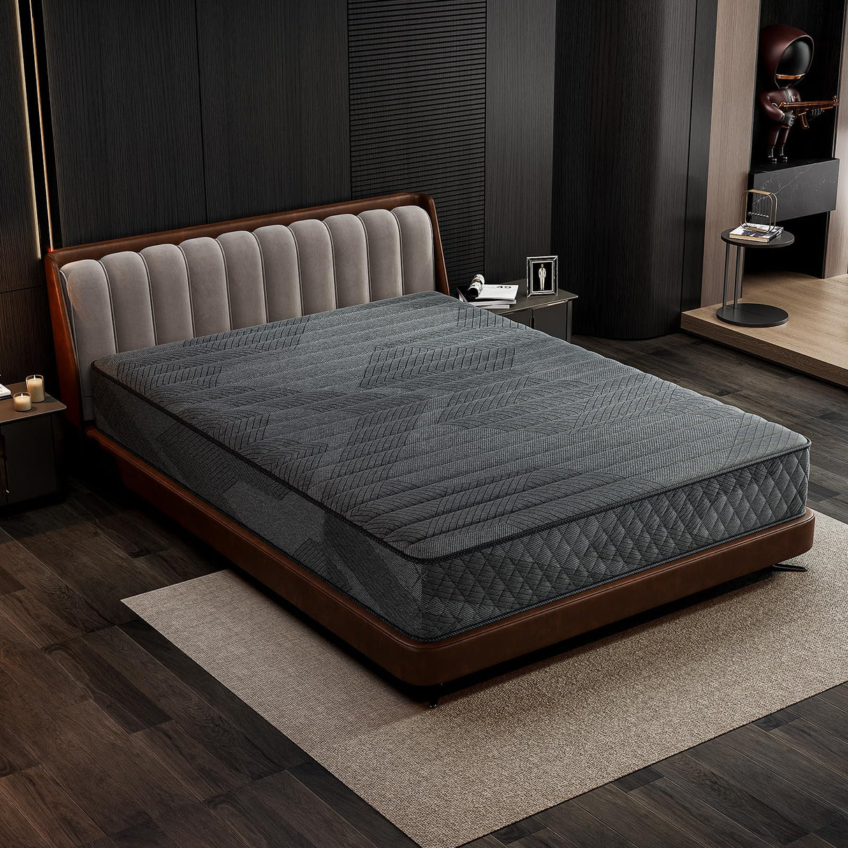 Twin Mattress, 8 Inch Medium Firm Hybrid Mattress with Pocketed Springs and Breathable Convoluted Foam