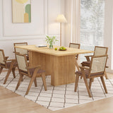 78 Inch Dining Table for 6 8 10, Modern Farmhouse Rectangular Kitchen Table,