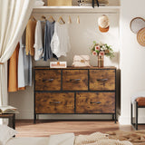 Dresser for Bedroom with 5 Drawers, Long Fabric Dresser