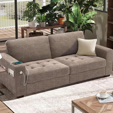 89” Sofa Couch for Living Room, Modern 3 Seater Comfy Sofa with 8” Medium Firm Seat