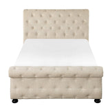 Nairne Upholstered Sleigh Bed, Queen, Beige