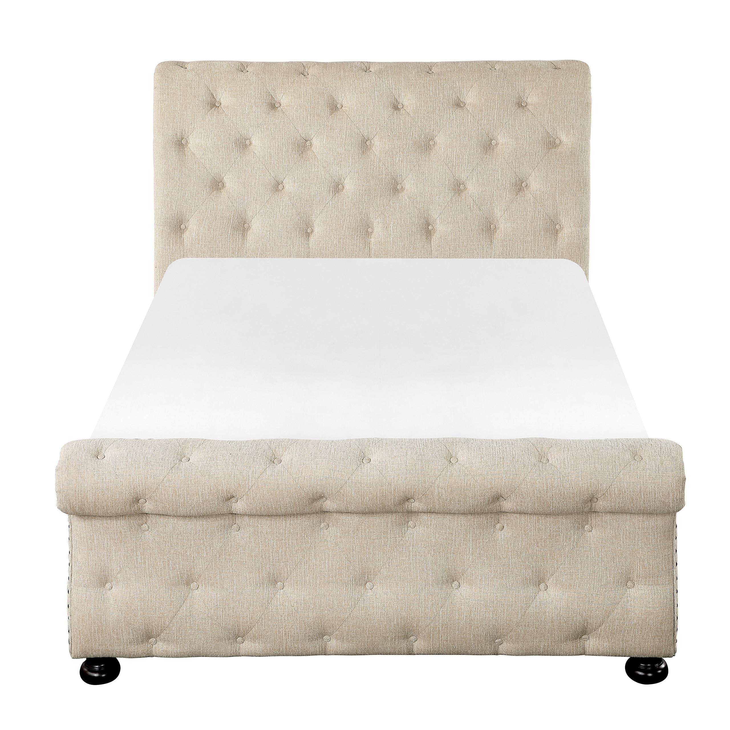 Nairne Upholstered Sleigh Bed, Queen, Beige