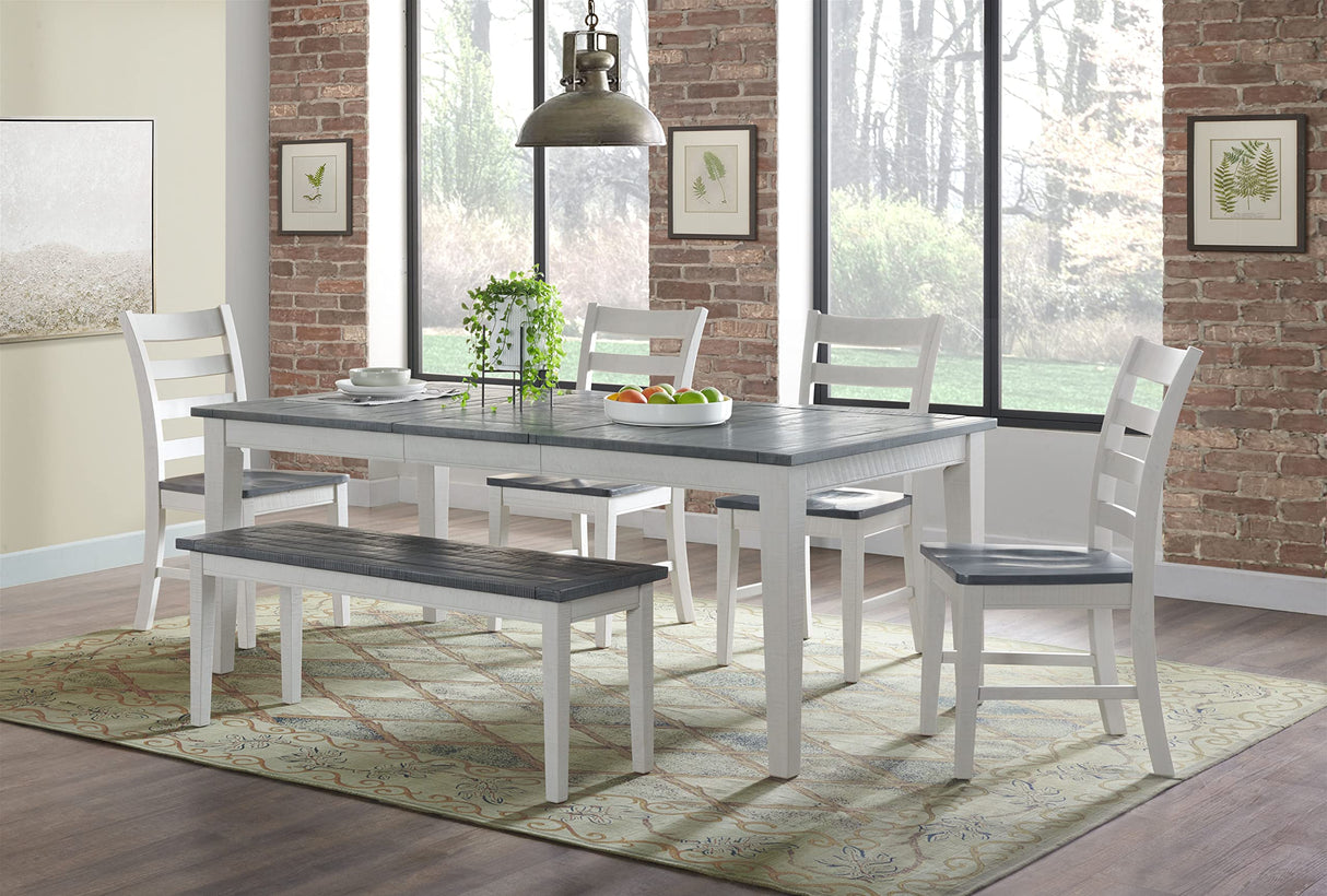 Monterey Solid Wood White Stain and Grey Dining Bench