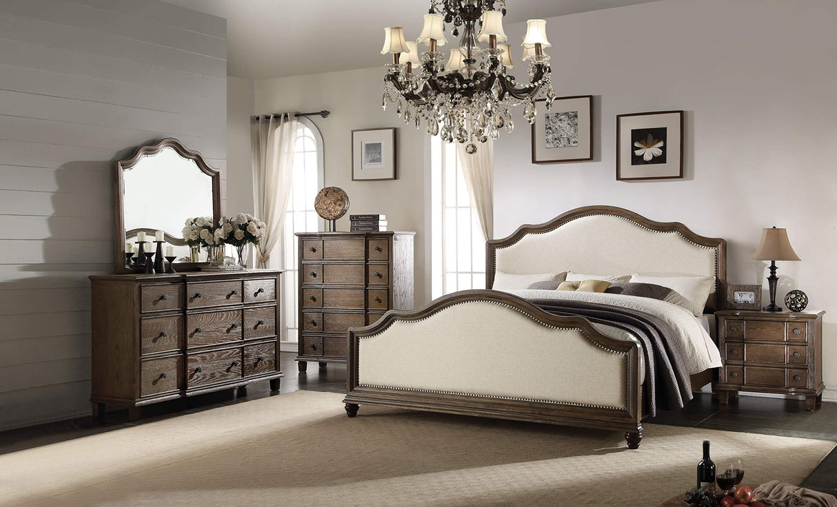 Baudouin 5 Drawer Chest in Weathered Oak
