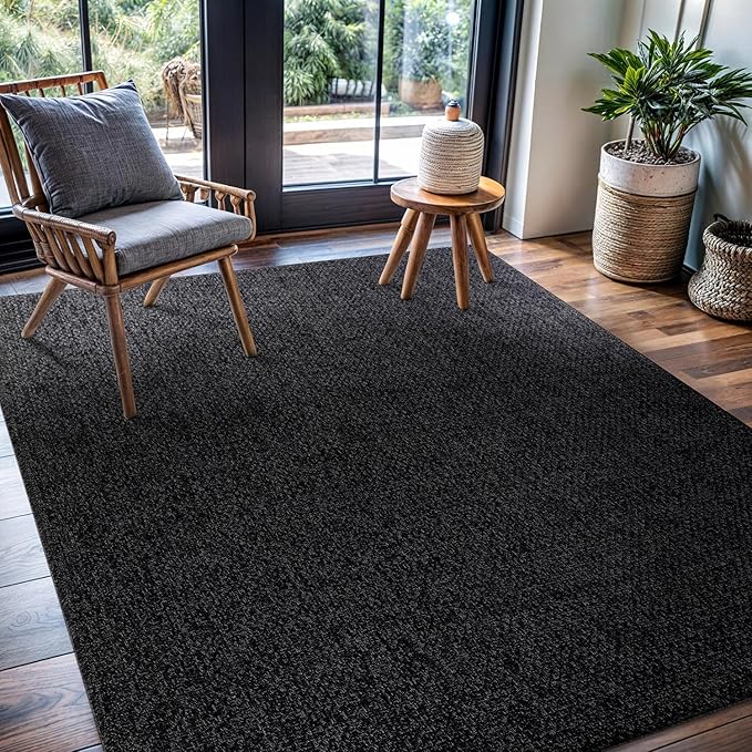 Easy Jute Rug 9x12, Indoor Outdoor Natural Color Farmhouse Area Rugs for Living Room